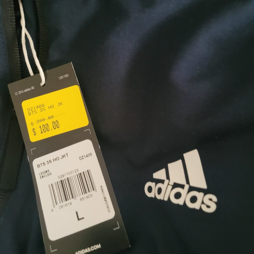 Men's Navy Adidas Jacket - New w Tags - Picture 4 of 5